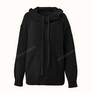 Super soft black hooded sweater